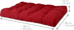 Beautissu Style - Set De Coussins Palette - 1x Coussin D'Assise 120x80 Cm & 2x Coussin De Dossier 60x40 Cm - Rouge -Jardin Meubles Magasin 1200x493 5