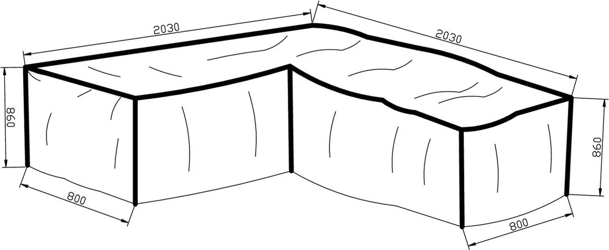 Housse Furnco Pour Salon De Jardin En Forme De L 203x203x80x86cm Gris. 2 Housse Furnco Pour Salon De Jardin En Forme De L 203x203x80x86cm Gris. – Image 2