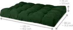 Beautissu Style - Set De Coussins Palette - 1x Coussin D'Assise 120x80 Cm & 1x Coussin De Dossier 120x40 Cm - Vert Foncé -Jardin Meubles Magasin 1200x494 6