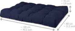 Beautissu Style - Set De Coussins Palette - 1x Coussin D'Assise 120x80 Cm & 1x Coussin De Dossier 120x40 Cm - Blauw Foncé -Jardin Meubles Magasin 1200x494 7