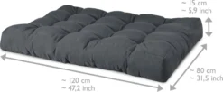 Beautissu De Palette Beautissu Eco Style - Coussin D'assise 120x80 Cm Pour Canapé-palette - Kussen Gris Graphite - Coussins De Palette En Qualité Coussin De Matelas -Jardin Meubles Magasin 1200x494 8