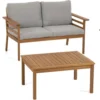 Kave Home - Ensemble D'extérieur Vilma Composé D'un Canapé, De 2 Fauteuils Et D'une Table Basse En Bois D'acacia 100%FSC