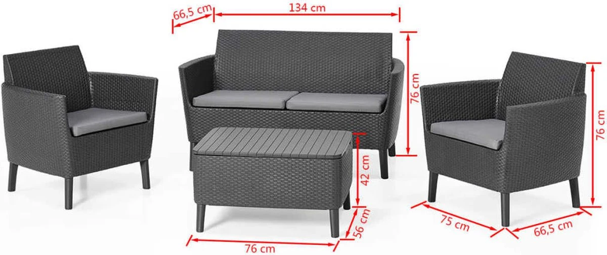 Ensemble De Salon En Plastique Allibert Salemo 4 Pièces | Avec Table Avec Espace De Rangement Intelligent 10 Ensemble De Salon En Plastique Allibert Salemo 4 Pièces | Avec Table Avec Espace De Rangement Intelligent – Image 10