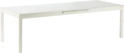 NATERIAL - Table De Jardin Extensible ODYSSEA - Table Extensible Pour 8 à 10 Personnes - 256/320x100cm - Table à Manger - Avec Plateau En Verre - Aluminium - Blanc