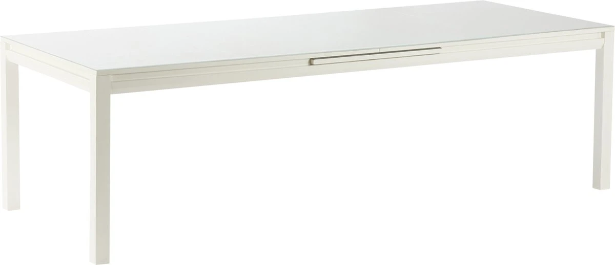 NATERIAL - Table De Jardin Extensible ODYSSEA - Table Extensible Pour 8 à 10 Personnes - 256/320x100cm - Table à Manger - Avec Plateau En Verre - Aluminium - Blanc 1 NATERIAL - Table De Jardin Extensible ODYSSEA - Table Extensible Pour 8 à 10 Personnes - 256/320x100cm - Table à Manger - Avec Plateau En Verre - Aluminium - Blanc