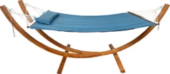 AXI Hawaï Hamac Double XXL - Hamac 2 Personnes En Bleu Avec Support En Bois - Pour L’extérieur Pour Jardin, Terrasse, Balcon -Jardin Meubles Magasin 1200x521