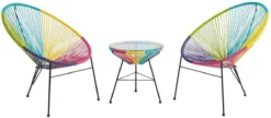 MYLIA Ensemble De Jardin En Fils De Résine Tressés - Multicolore - 2 Chaises Et Une Table - ALIOS II L 72 Cm X H 86 Cm X P 81 Cm