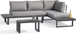 SenS-Line - Ensemble Lounge Multifonction Delphi - Pour L'extérieur - Set 3 Pièces - Aluminium/Polyester