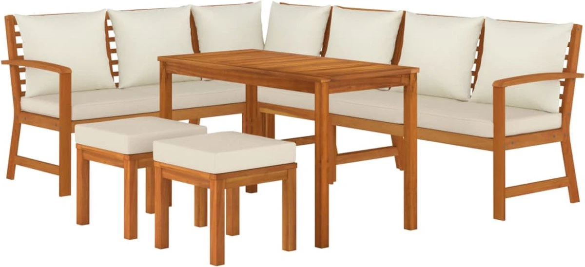 La Dolce Vita - Salon De Jardin 7 Pièces - Salon De Terrasse - Salon De Jardin Avec Chaises Et Table - Salon De Plein Air Avec Coussins En Bois D'acacia Massif 7 La Dolce Vita - Salon De Jardin 7 Pièces - Salon De Terrasse - Salon De Jardin Avec Chaises Et Table - Salon De Plein Air Avec Coussins En Bois D'acacia Massif – Image 7