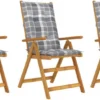 VidaXL Chaises De Jardin De Jardin 3 Pièces Pliables Avec Coussins VidaXL Massif
