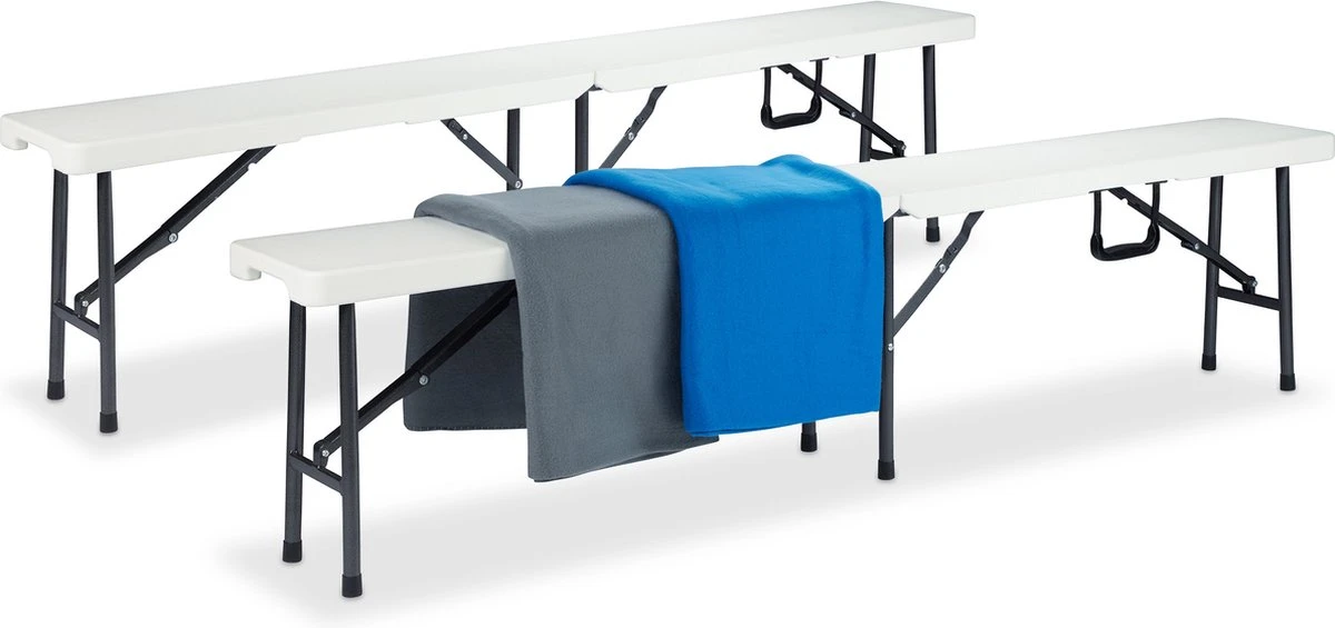 Relaxdays Banc De Bière Ensemble De 2 Pièces - Banc De Jardin Pliable - Banc De Pique-nique - Banc Au Camping 2 Relaxdays Banc De Bière Ensemble De 2 Pièces - Banc De Jardin Pliable - Banc De Pique-nique - Banc Au Camping – Image 2