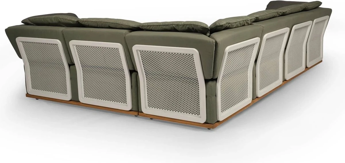 Tierra Outdoor Lounge Set Valkery Left - Grand Canapé D'angle - Aluminium - Tous Temps - Teck - Vert 2 Tierra Outdoor Lounge Set Valkery Left - Grand Canapé D'angle - Aluminium - Tous Temps - Teck - Vert – Image 2