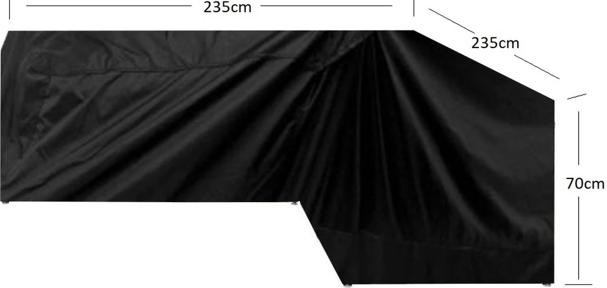 Maxxcovers Housse Mobilier De Jardin - Housse De Salon En Forme De L - 235x235x90x70 Cm - Premium - Zwart 3 Maxxcovers Housse Mobilier De Jardin - Housse De Salon En Forme De L - 235x235x90x70 Cm - Premium - Zwart – Image 3