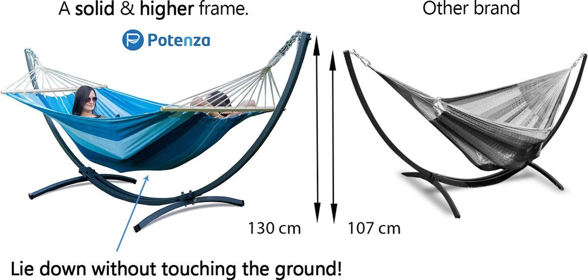 Hamac Familial Potenza® Avec ÉPANDEUR Et Support - Structure En MÉTAL SOLIDE Jusqu'à 350 Kg - EXTRA STABLE - Tytan Santia 6 Hamac Familial Potenza® Avec ÉPANDEUR Et Support - Structure En MÉTAL SOLIDE Jusqu'à 350 Kg - EXTRA STABLE - Tytan Santia – Image 6