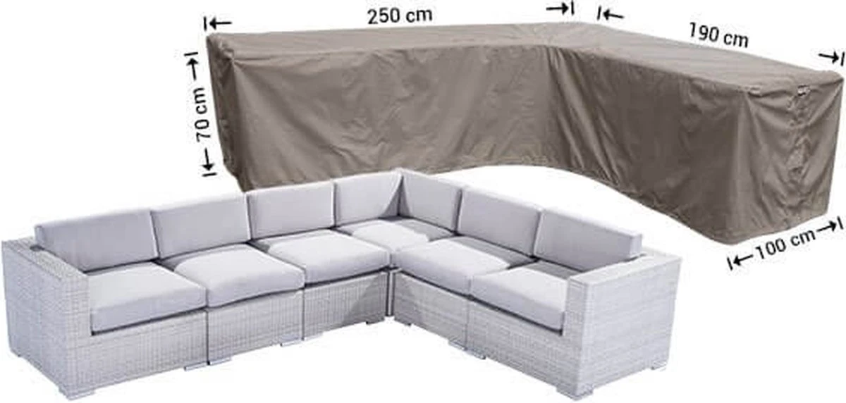 Housse Pour Canapé D'angle 250 X 190 X 100 H : 70 Cm - Housse Set Lounge - RHS250190right 1 Housse Pour Canapé D'angle 250 X 190 X 100 H : 70 Cm - Housse Set Lounge - RHS250190right