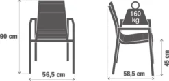 NATERIAL - Set De 4 Chaises De Jardin ORION GAMMA II Avec Accoudoirs - 4 Chaises De Jardin - Empilables - Chaises De Terrasse - Chaises De Chaises De Salle à Manger - Aluminium - Textilène - Marron - Beige 9 NATERIAL - Set De 4 Chaises De Jardin ORION GAMMA II Avec Accoudoirs - 4 Chaises De Jardin - Empilables - Chaises De Terrasse - Chaises De Chaises De Salle à Manger - Aluminium - Textilène - Marron - Beige -Jardin Meubles Magasin 1200x578 5