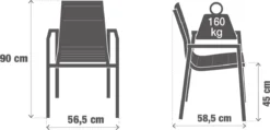 Set - Lot De 6 Chaises De Jardin ORION GAMMA II Avec Accoudoirs - 6 Fauteuils De Jardin - Empilables - Chaises De Terrasse - Chaises De Chaises De Salle à Manger - Aluminium - Textilène - Wit 9 Set - Lot De 6 Chaises De Jardin ORION GAMMA II Avec Accoudoirs - 6 Fauteuils De Jardin - Empilables - Chaises De Terrasse - Chaises De Chaises De Salle à Manger - Aluminium - Textilène - Wit -Jardin Meubles Magasin 1200x578 8