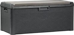 Canapé De Jardin Toomax Santorini Plus Coussin Box - 148x72x64cm - Anthracite - Boîte De Rangement Pour Coussins De Jardin