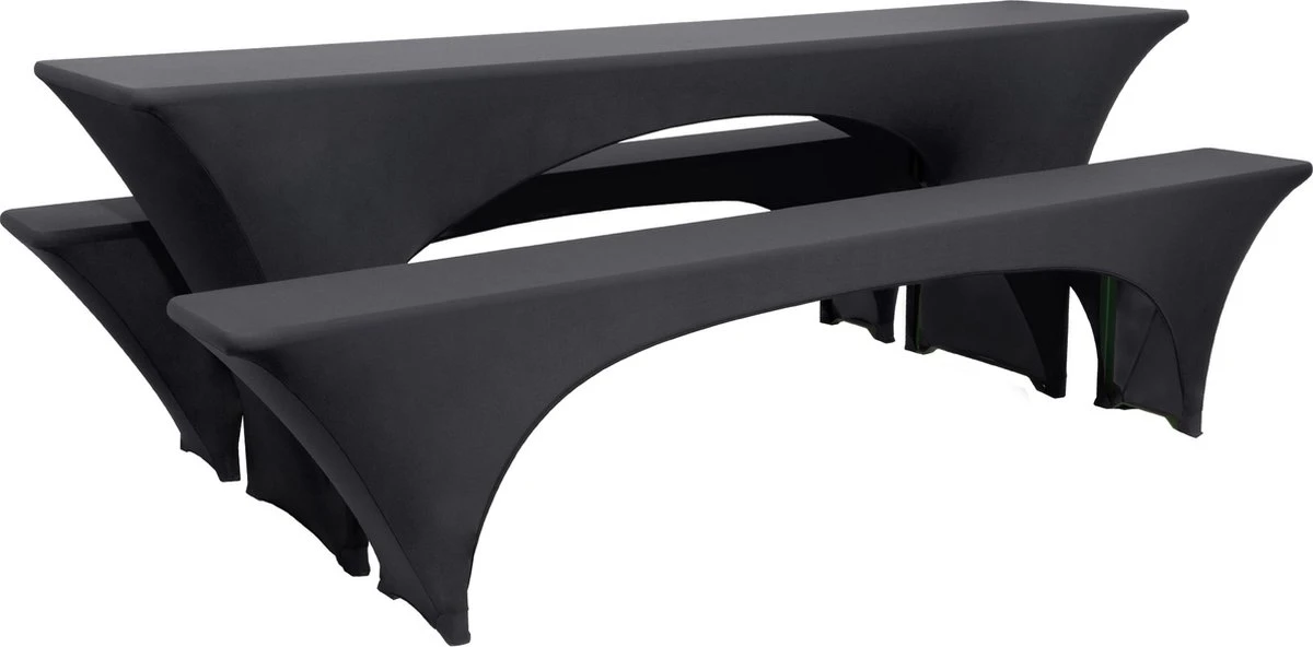 Beautissu Victoria - 3 Housses Élastiques Pour Ensemble De Tente à Bière 220x70 Cm - Housse Festive Pour Table à Bière & 2 Housses Pour Bancs à Bière En Zwart 1 Beautissu Victoria - 3 Housses Élastiques Pour Ensemble De Tente à Bière 220x70 Cm - Housse Festive Pour Table à Bière & 2 Housses Pour Bancs à Bière En Zwart