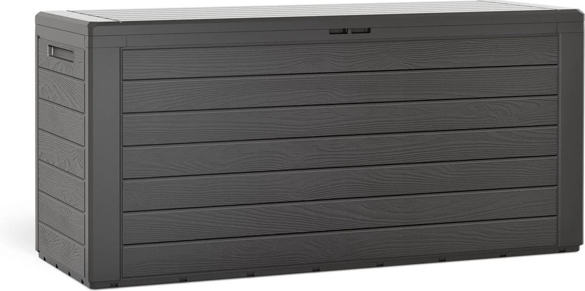 Coffre De Rangement Effet Bois 120 X 46 X 57 Cm Coffre Extérieur Avec Couvercle Rabattable Stockage Jardin 8 Coffre De Rangement Effet Bois 120 X 46 X 57 Cm Coffre Extérieur Avec Couvercle Rabattable Stockage Jardin – Image 8