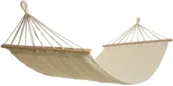 Hamac De Luxe Qualix Avec Barre D'écartement - Beige - 100% Katoen - Confortable - Comprend 2 Mousquetons - Sans Support - Avec Matériel De Fixation - 100 X 200 Cm 8 Hamac De Luxe Qualix Avec Barre D'écartement - Beige - 100% Katoen - Confortable - Comprend 2 Mousquetons - Sans Support - Avec Matériel De Fixation - 100 X 200 Cm -Jardin Meubles Magasin 1200x601