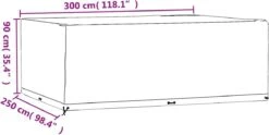 VidaXL Housses De Meubles De Jardin 2 Pcs 16 œillets Rectangulaire 300 X 250 X 90 Cm -Jardin Meubles Magasin 1200x601 6