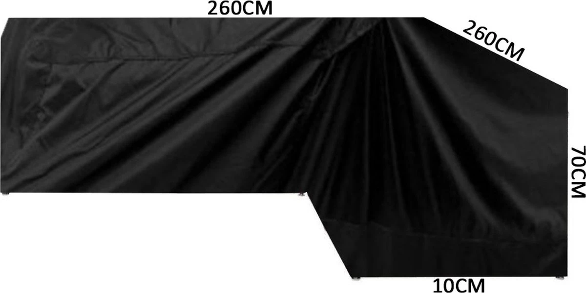 Maxxcovers Housse Mobilier De Jardin - Housse De Salon En Forme De L - 260x260x100x70 Cm - Premium - Zwart 3 Maxxcovers Housse Mobilier De Jardin - Housse De Salon En Forme De L - 260x260x100x70 Cm - Premium - Zwart – Image 3