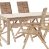 NATERIAL - Salon De Jardin 6 Personnes - Table De Jardin SOLARIS 180/240x90 Cm - Table Extensible - 6 Chaises De Jardin Multipositions - Chaises Chaises Pliantes - Chaises à Dossier Haut - Salon - Acacia