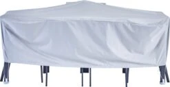 NATERIAL - Housse De Protection Pour Table De Jardin - L - Rectangulaire - H 60 X L 200 X L 130 Cm - Résistant Aux UV - Imperméable - Déperlant - Aérateur - Gris Clair