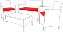 Coussin De Chaise Gardenista Pour Meubles En Rotin - Coussin De Chaise De Jardin - Coussin De Chaise Résistant à L'eau Pour L'extérieur - Coussin De Siège Pour Jardin