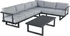 Hartman Calabria Corner Lounge Set Gris Clair Avec Table D'Appoint Calabria
