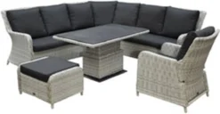 Ensemble De Salon D'angle à Manger Bilbao Table Réglable Blanche 6 Pièces -Jardin Meubles Magasin 1200x622