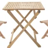 NATERIAL - Salon De Jardin 2 Personnes - Table De Jardin SOLIS 70 X 70 Cm - 2 Chaises De Jardin SOLARIS - Chaises Pliantes - Pliantes - Salon De Balcon - Acacia