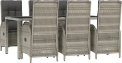 La Dolce Vita - Salon De Jardin 7 Pièces - Salon De Terrasse - Salon De Jardin Avec Chaises Et Table - Salon De Plein Air Avec Coussins Poly Rotin Gris -Jardin Meubles Magasin 1200x625