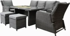 Ensemble De Salon De Canapé Bilbao Premium Chair Réglable 6 Pièces Anthracite