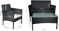 Borvat® | Mobilier De Jardin | Ensemble De Jardin | Mobilier De Jardin | Noir | Tissé | Coussins Crème | Mobilier De Jardin | Ensemble Salon 4 Places | -Jardin Meubles Magasin 1200x629 1