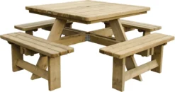 Table De Pique-nique Carrée En Bois De Luxe MaximaVida Tallinn 120 Cm - Plus D'espace Pour Les Jambes -Jardin Meubles Magasin 1200x630 1