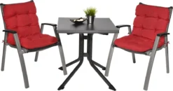 Beautissu Flair NL - Set De 4 Coussins De Jardin Dossier Bas 100x50x8 Cm Rouge Coussin D'Assise Coussin Matelas Pour Salon De Jardin -Jardin Meubles Magasin 1200x631