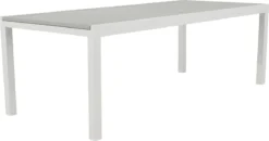 NATERIAL - Table De Jardin Extensible LAS VEGAS - Table Extensible Pour 8 à 12 Personnes - 224/336x100cm - Table à Manger - Aluminium - Gris Clair