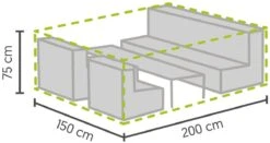 ATLANTIS Ensemble Salon / Jardin Housse De Protection Résistant Aux Intempéries - 200 X 150 X 75 Cm - Grijs / Anthracite -Jardin Meubles Magasin 1200x637 3