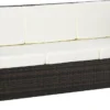 Outsunny Canapé En Poly Avec Coussins Canapé Lounge 3 Places Jardin Métal Polyester Marron 860-095V01-1