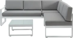 MYLIA Salon De Jardin Aluminium : Table Basse Et Canapé D'angle Avec Angle Amovible 6 Personnes - Grijs - PALAOS II L 214 Cm X H 63,5 Cm X P 130 Cm -Jardin Meubles Magasin 1200x638