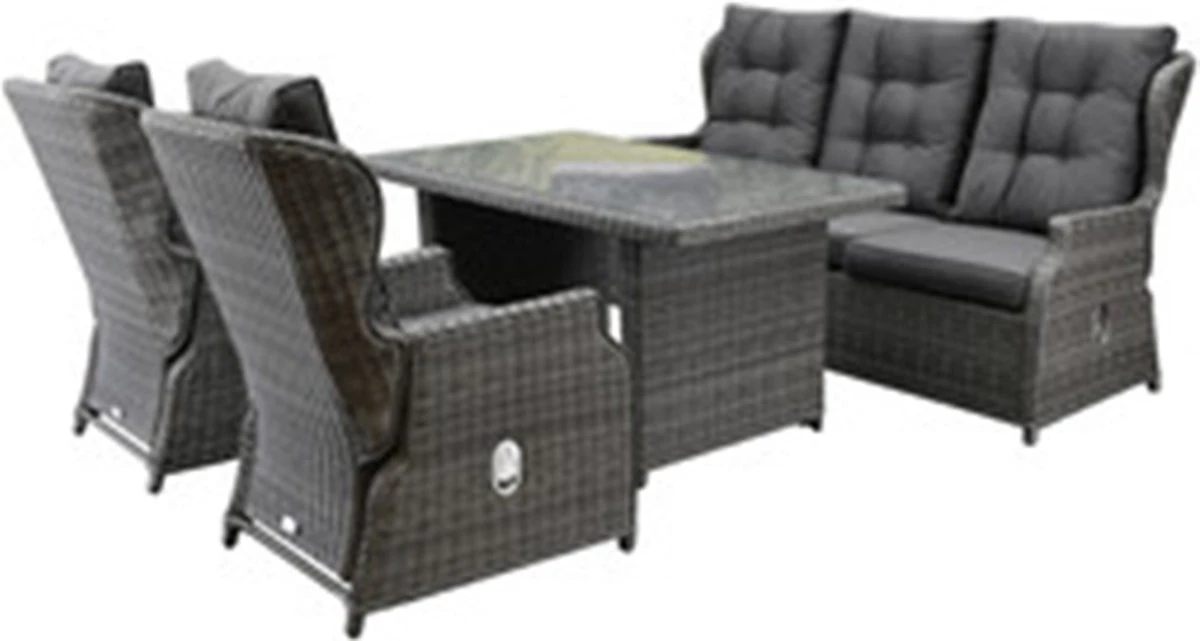 Ibiza Xl Chaise Canapé Salle à Manger Ensemble De Salon Réglable 4 Pièces Anthracite 2 Ibiza Xl Chaise Canapé Salle à Manger Ensemble De Salon Réglable 4 Pièces Anthracite – Image 2