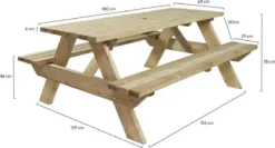 Table De Pique-nique De Luxe En Bois MaximaVida Tallinn 180 Cm - Traverses Et Pieds Extra Larges -Jardin Meubles Magasin 1200x645