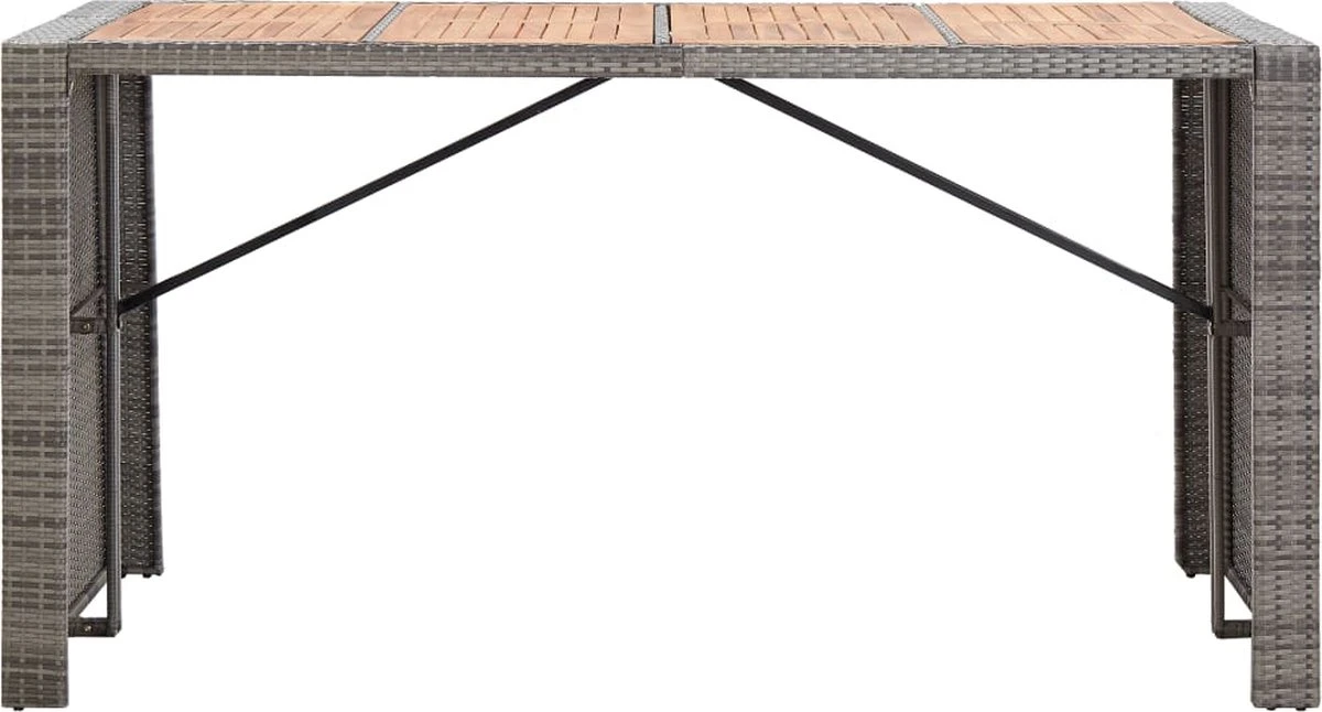 Ensemble De Bar De Jardin Premium - Ensemble De Bar De Jardin 9 Pièces Polyrotin Et Bois D'acacia Gris 4 Ensemble De Bar De Jardin Premium - Ensemble De Bar De Jardin 9 Pièces Polyrotin Et Bois D'acacia Gris – Image 4