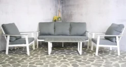 Ensemble SenS-line Dublin Lounge - Wit - Aluminium - Garantie 2 Ans - Ensemble D'angle - Ensemble De Jardin - Exclusif - Comprend Deux Chaises - Ligne De La Merk SenS