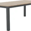 NATERIAL - Table De Jardin Rectangulaire SAN DIEGO - 200 X 100 X 75 Cm - 6 Personnes - Aluminium - Eucalyptus FSC - Anthracite - Gris Foncé - Table à Manger D'extérieur - Table Extensible - Rallonge