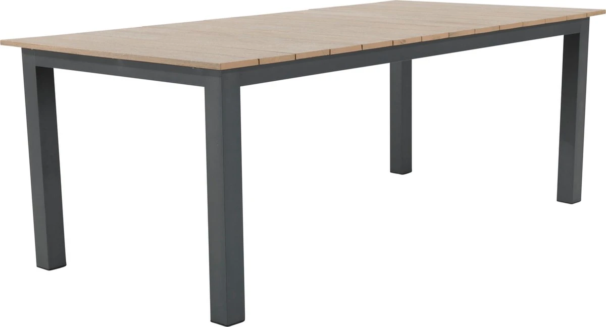 NATERIAL - Table De Jardin Rectangulaire SAN DIEGO - 200 X 100 X 75 Cm - 6 Personnes - Aluminium - Eucalyptus FSC - Anthracite - Gris Foncé - Table à Manger D'extérieur - Table Extensible - Rallonge 1 NATERIAL - Table De Jardin Rectangulaire SAN DIEGO - 200 X 100 X 75 Cm - 6 Personnes - Aluminium - Eucalyptus FSC - Anthracite - Gris Foncé - Table à Manger D'extérieur - Table Extensible - Rallonge