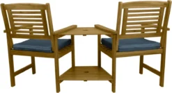 Jardi Chaise D'Extérieur Avec Coussins Jack & Jill Banc D'Amour En Bois - Banc De Jardin - Table à 2 Niveaux - Marron Avec Coussins Gris - Capacité De Charge Totale De 320 Kg 12 Jardi Chaise D'Extérieur Avec Coussins Jack & Jill Banc D'Amour En Bois - Banc De Jardin - Table à 2 Niveaux - Marron Avec Coussins Gris - Capacité De Charge Totale De 320 Kg -Jardin Meubles Magasin 1200x651