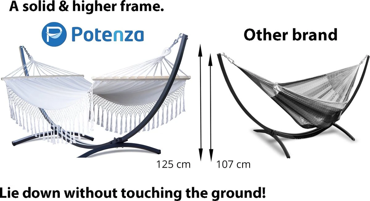 Potenza® Hamac Avec ÉPANDEUR Et Support – 2 Personnes – Cadre EXTRA STABLE Jusqu'à 220 Kg – Ensembles De Hamac De Hamacs - Grande Roma 3 Potenza® Hamac Avec ÉPANDEUR Et Support – 2 Personnes – Cadre EXTRA STABLE Jusqu'à 220 Kg – Ensembles De Hamac De Hamacs - Grande Roma – Image 3